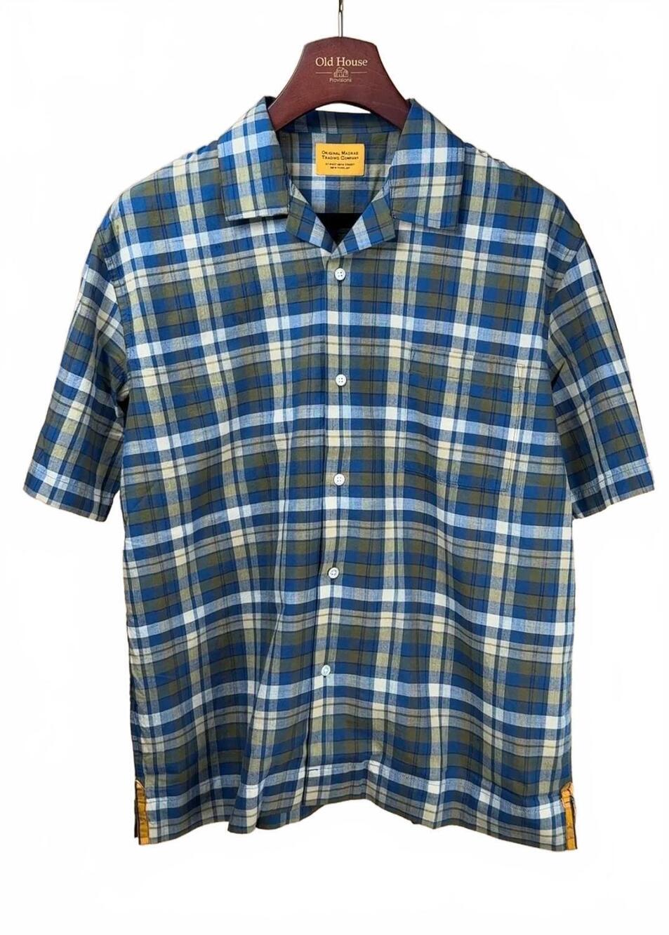 NEW ORIGINAL MADRAS TRADING COMPANY men's cuban print short sleeve shirt in indi